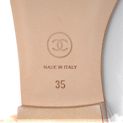 Chanel Lambskin Cap Toe Ballerina Flats 35 White Black 7 of 11