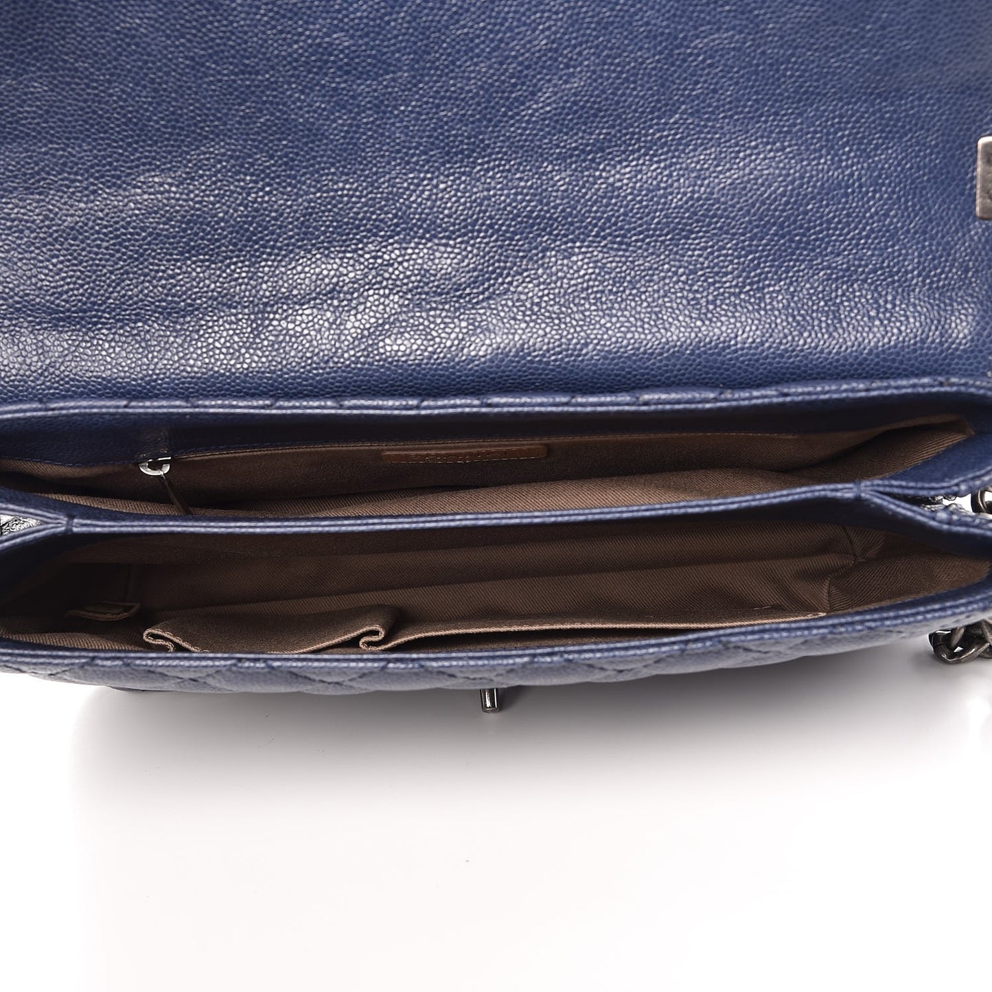 Caviar Quilted Flap Navy Blue