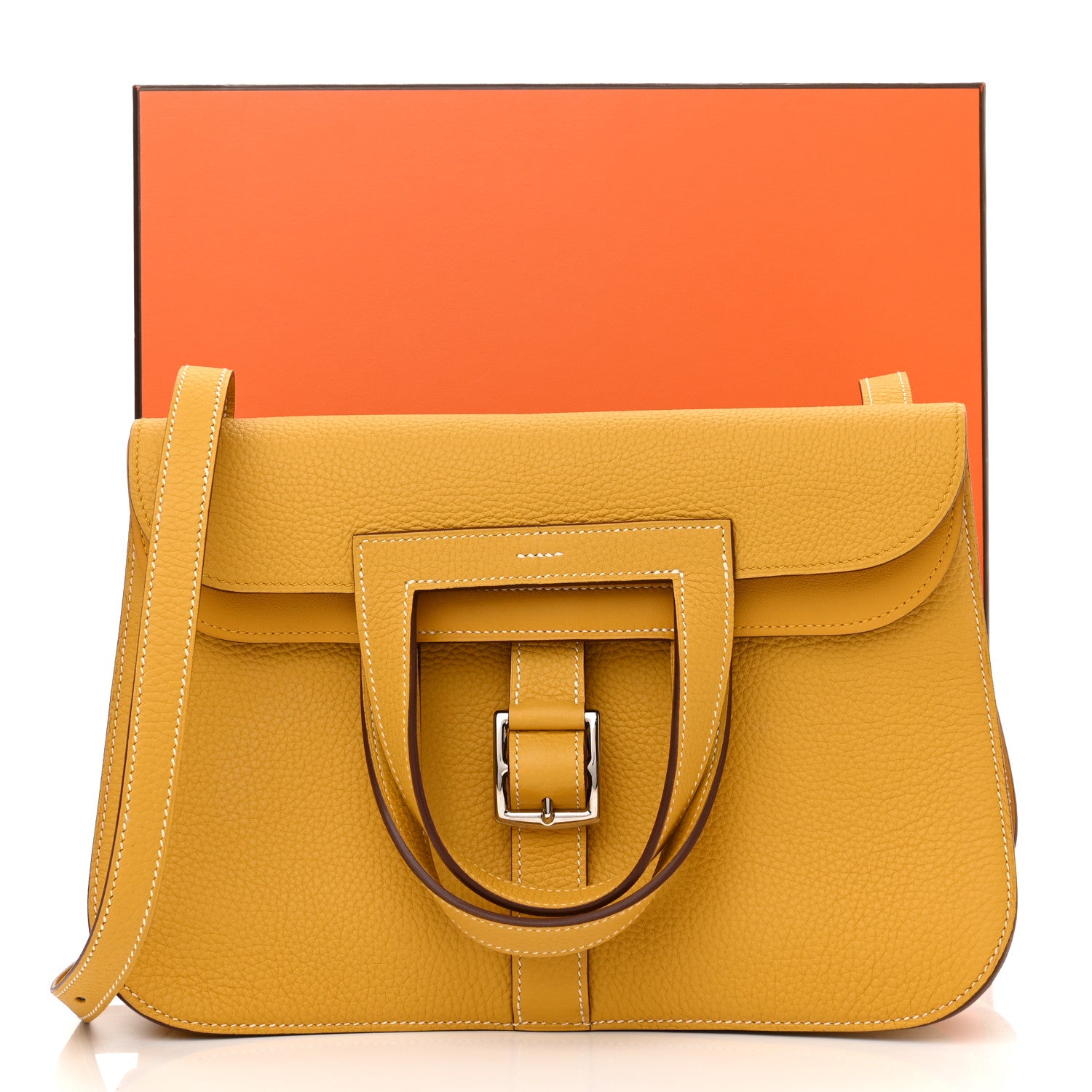 Hermes Taurillon Clemence Halzan 31 Jaune Ambre 16 of 16