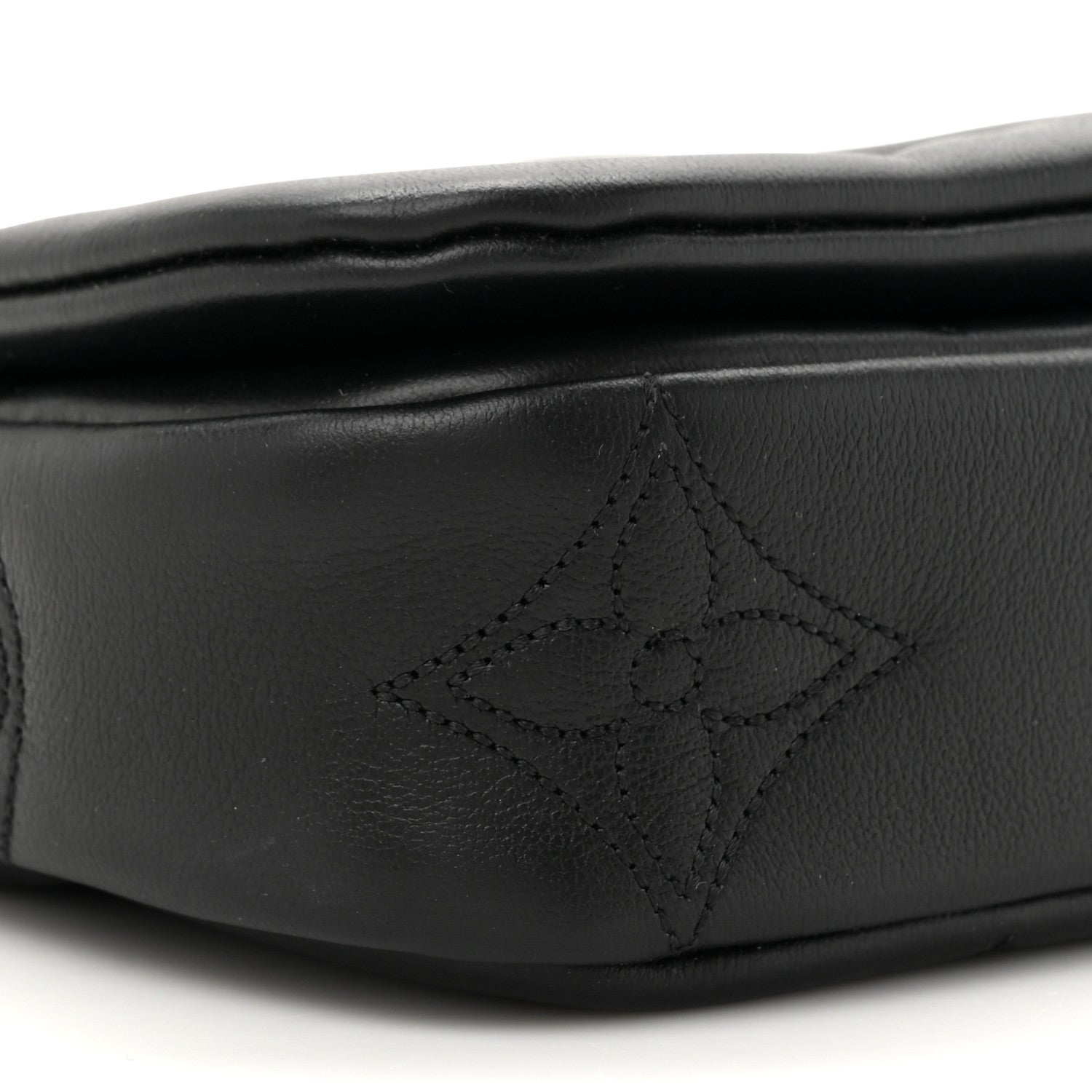 Louis Vuitton Calfskin Bubblegram Wallet On Strap Black 9 of 10