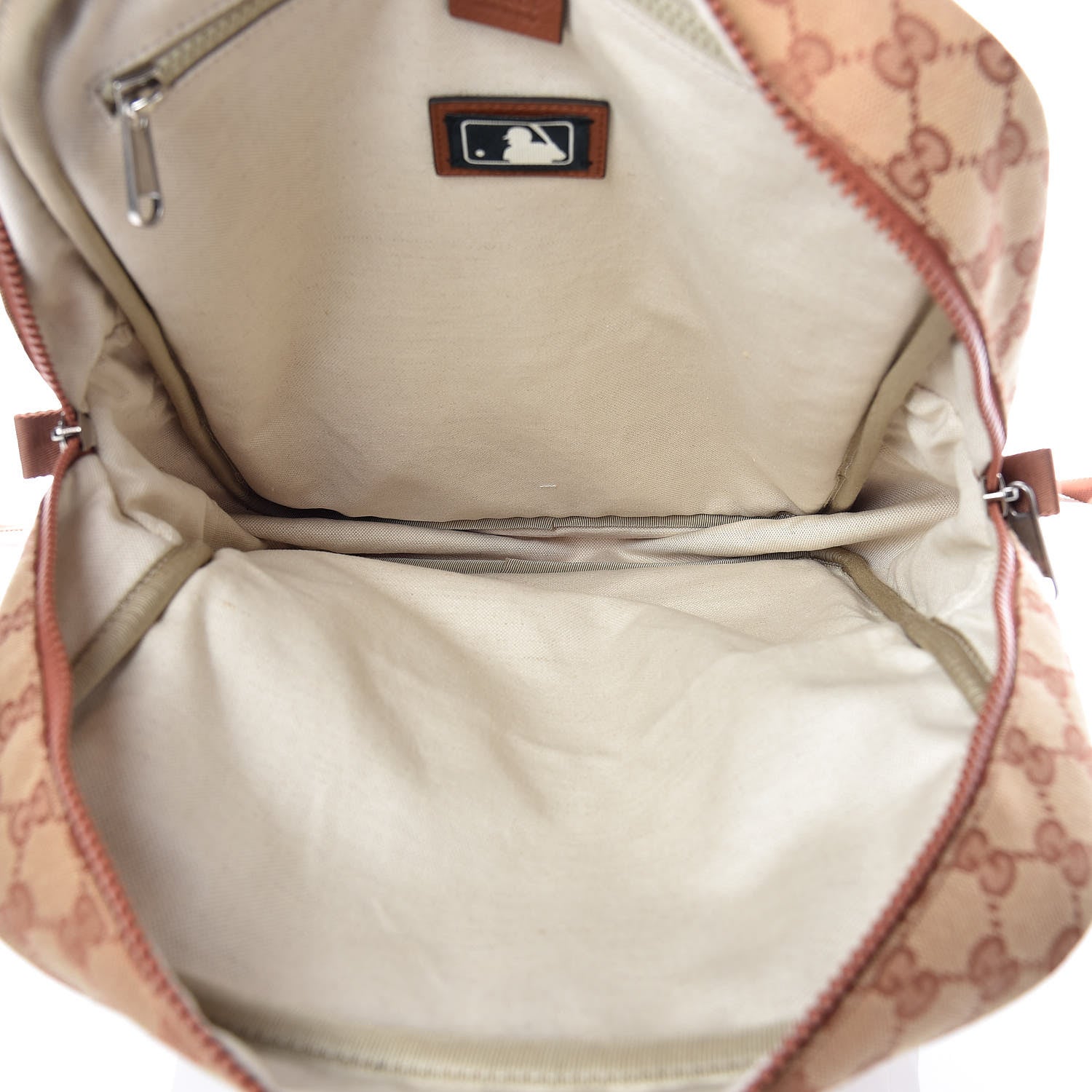 Gucci X MLB GG Monogram NY Yankees Medium Backpack Beige Ruggine Ivory 7 of 11
