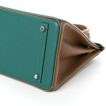 Hermes Epsom Horseshoe Birkin 30 Malachite Etain Alezan 9 of 13