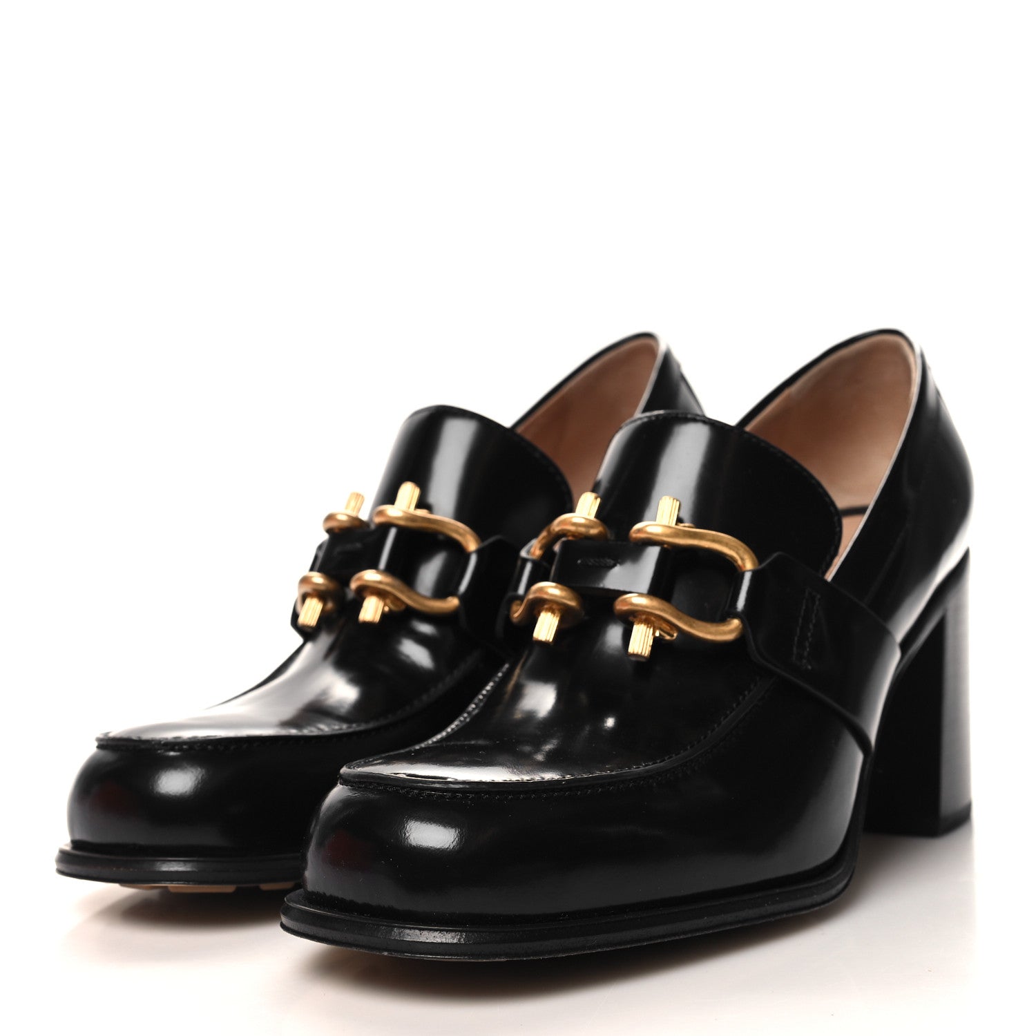 Bottega Veneta Glossy Calfskin Monsieur 70mm Loafer Pumps 38 Black 3 of 7