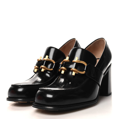 Bottega Veneta Glossy Calfskin Monsieur 70mm Loafer Pumps 38 Black 3 of 7