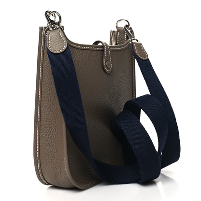 Hermes Taurillon Clemence Amazone Evelyne TPM Etoupe Bleu Indigo 3 of 10