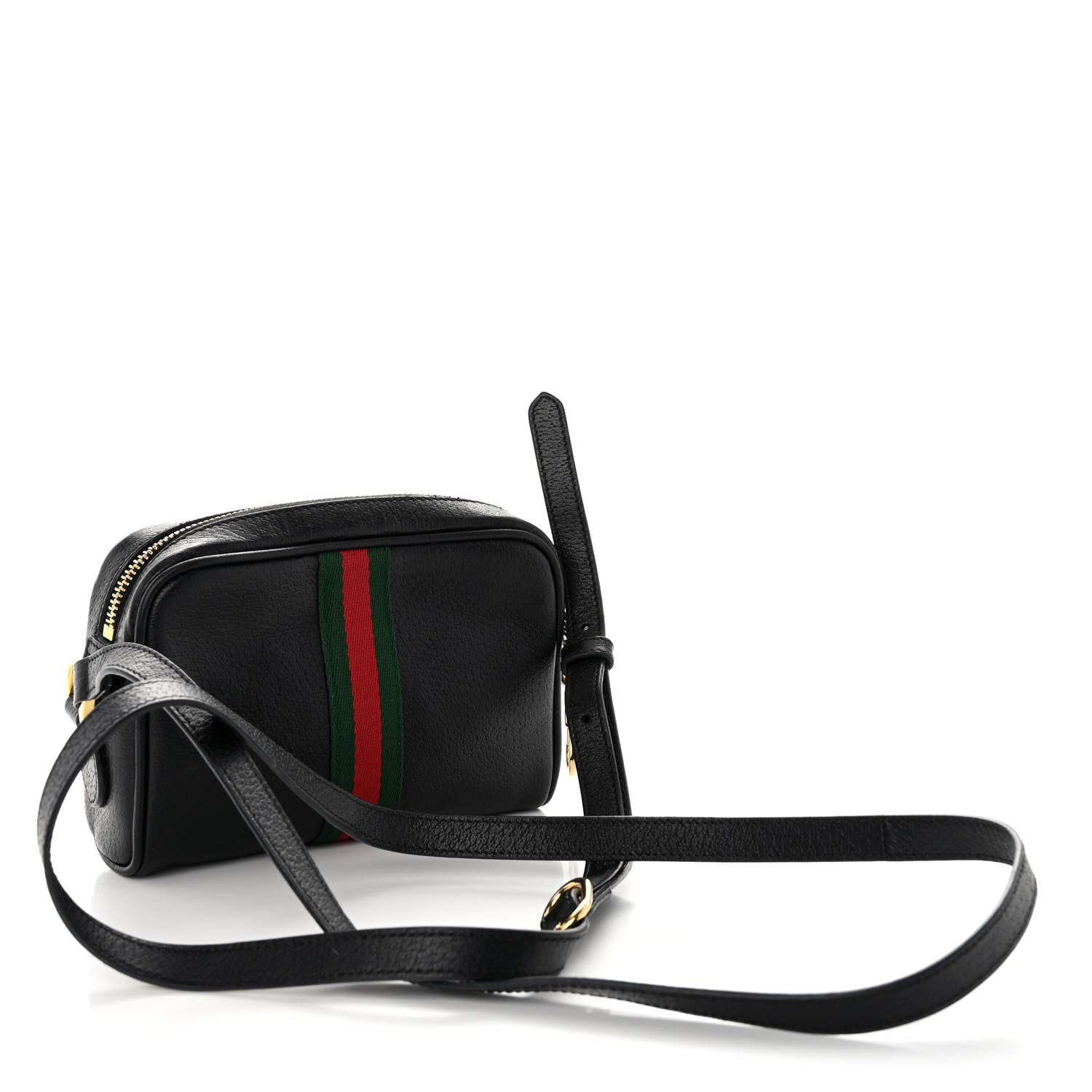 Gucci Calfskin Web Mini Ophidia Shoulder Bag Black 3 of 10
