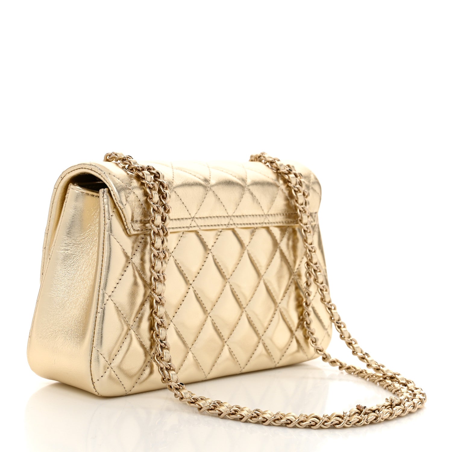 Chanel Metallic Lambskin Quilted Flap Gold 3 of 11