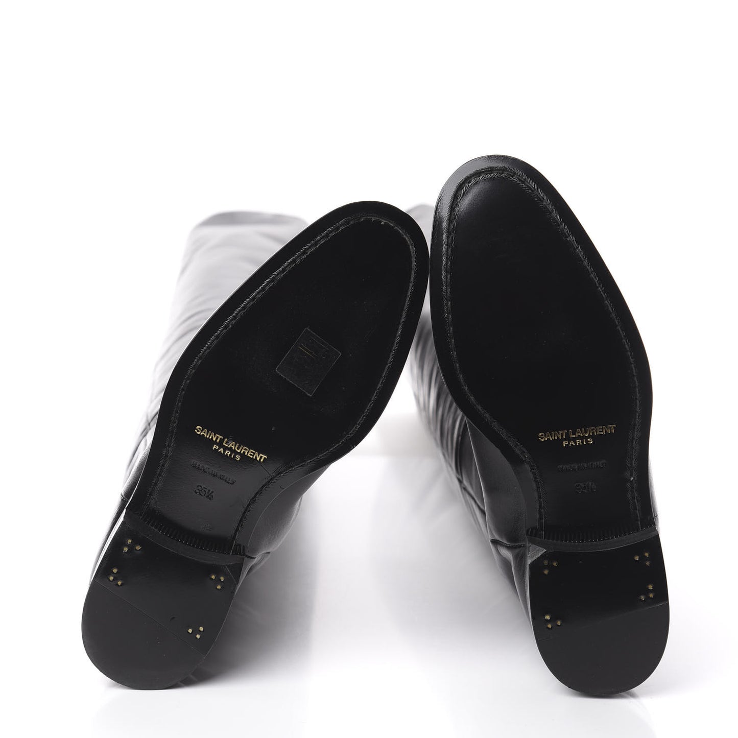 Calfskin Thigh High Boots 35.5 Black