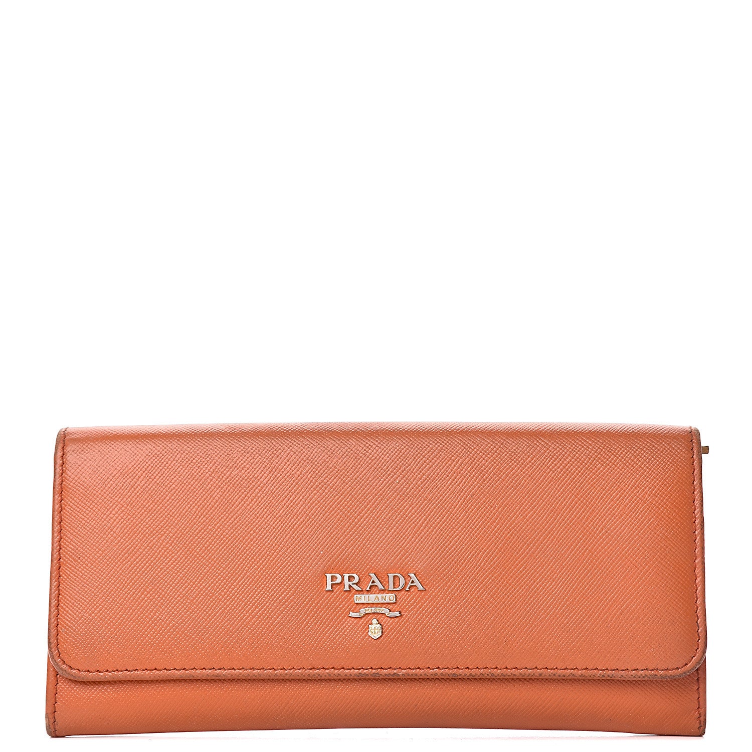 Prada Saffiano Multicolor Continental Flap Wallet Papaya 1 of 16