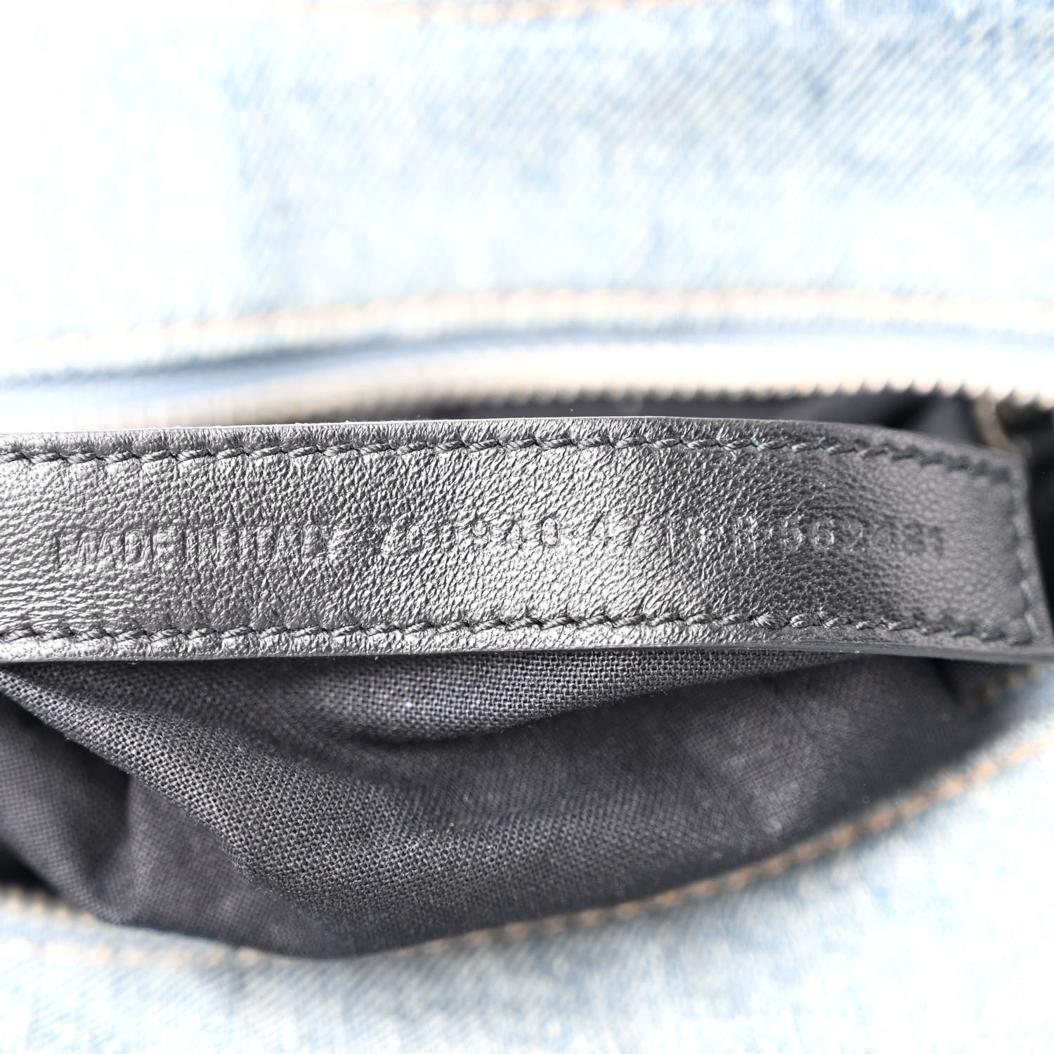 Balenciaga Washed Frayed Denim Crystal Neo Cagole Handbag XS Blue 8 of 11