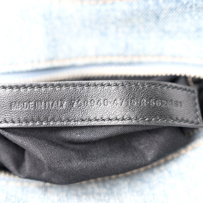 Balenciaga Washed Frayed Denim Crystal Neo Cagole Handbag XS Blue 8 of 11