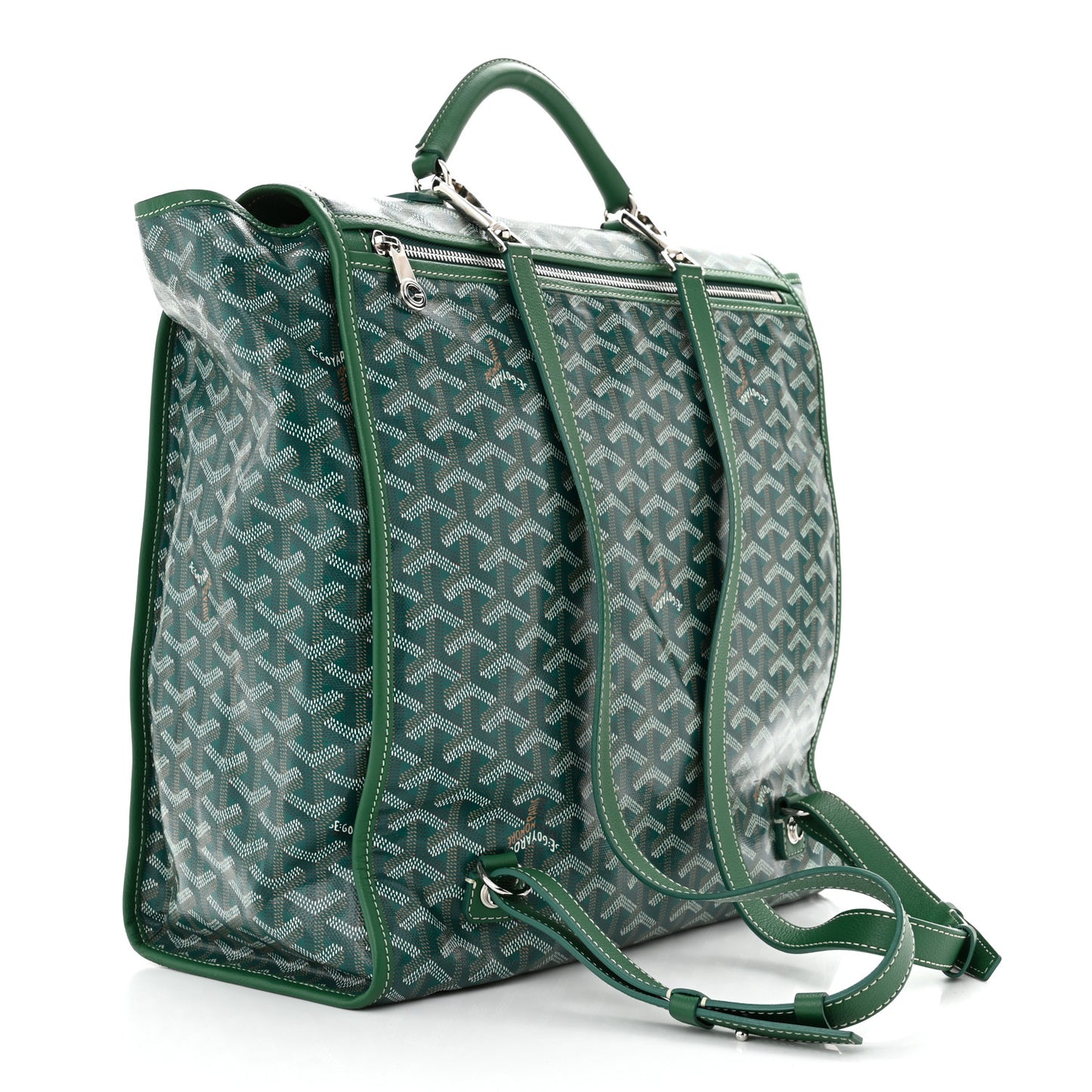 Goyardine Saint Leger Soft Briefcase Backpack Green