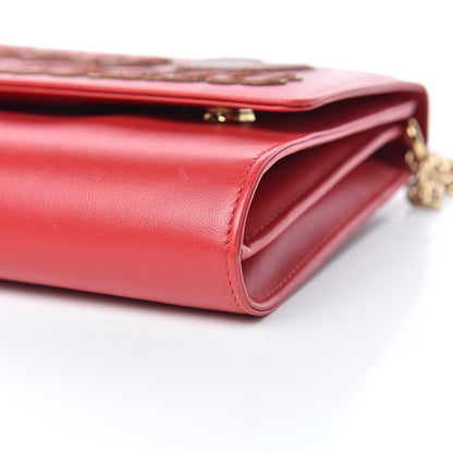 Dolce & Gabbana Vitello Embellished L'amore Wallet On Chain Rosso 9 of 11