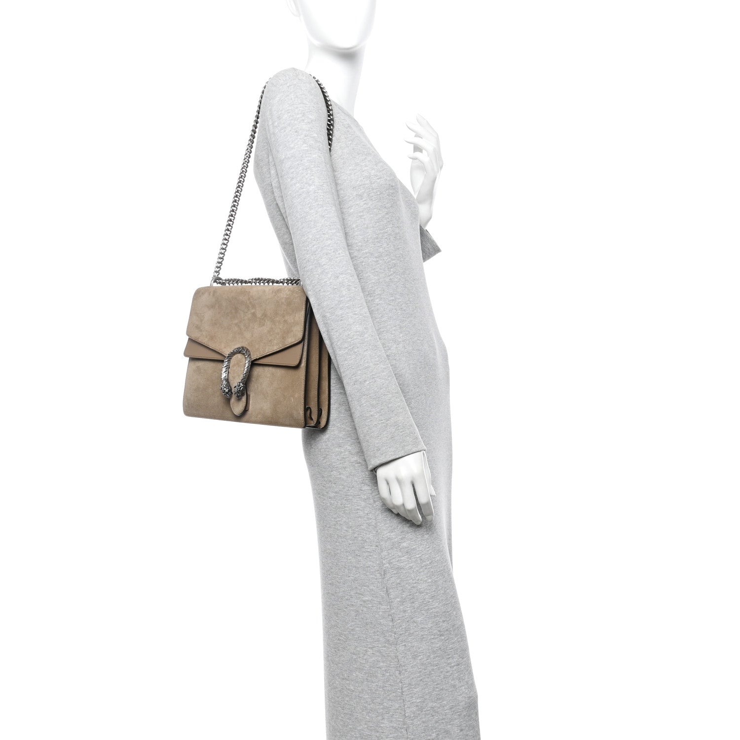 Gucci Suede Medium Dionysus Shoulder Bag Taupe 2 of 11