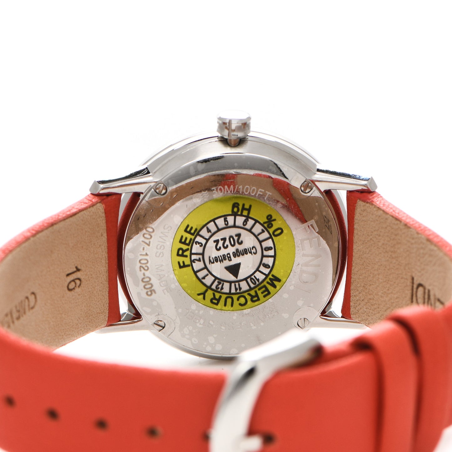 Stainless Steel Calfskin 29mm Forevermore Fendi Quartz Watch Tulip Red