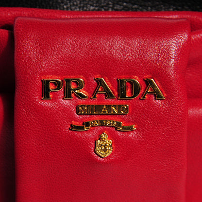 Prada Nappa Bow Crossbody Clutch Black Fuoco 6 of 9