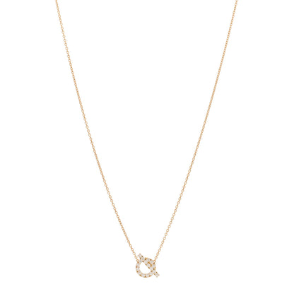 Hermes 18K Rose Gold Diamond Finesse Pendant Necklace 1 of 3