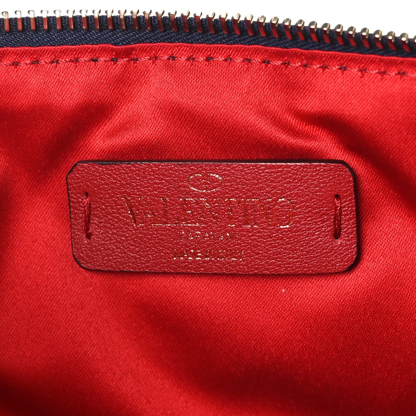Nappa Candystud Zip Pouch Navy Red White