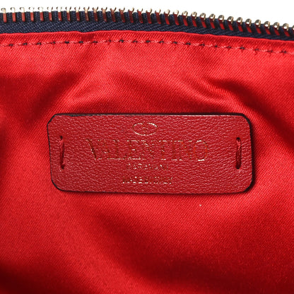Valentino Garavani Nappa Candystud Zip Pouch Navy Red White 6 of 6