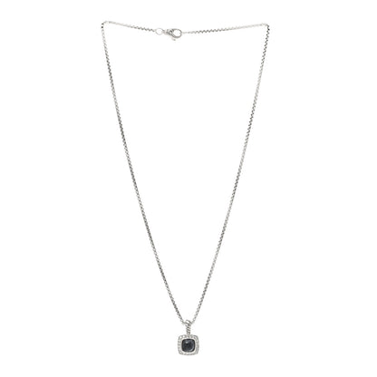 David Yurman Sterling Silver Diamond Black Orchid 7mm Petite Albion Necklace 3 of 5
