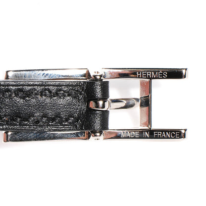 Hermes Chamonix Tadelakt Behapi Double Tour Bracelet XS Black Fauve 4 of 5