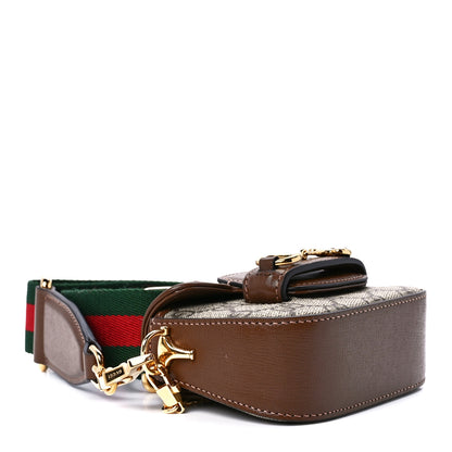 Gucci GG Supreme Monogram Azalea Calfskin Web Horsebit 1955 Wallet On Strap Beige Ebony Brown Sugar 4 of 12