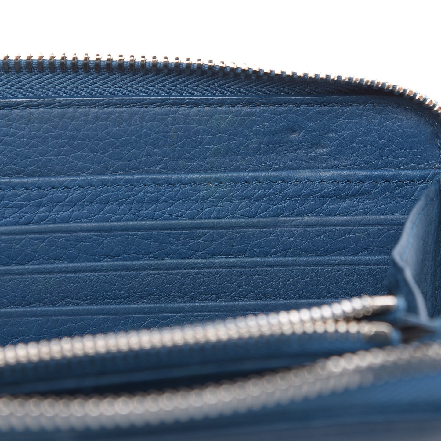 HOMME Grained Calfskin Zip Around Wallet Blue
