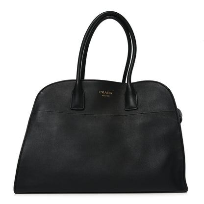 Prada Soft Grain Calfskin Large Tote Bag Black 1 of 9