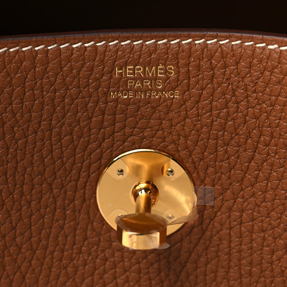 Hermes Taurillon Clemence Lindy 30 Gold 6 of 11