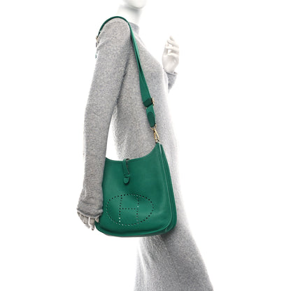 Hermes Taurillon Clemence EVELYNE III PM Malachite 2 of 11