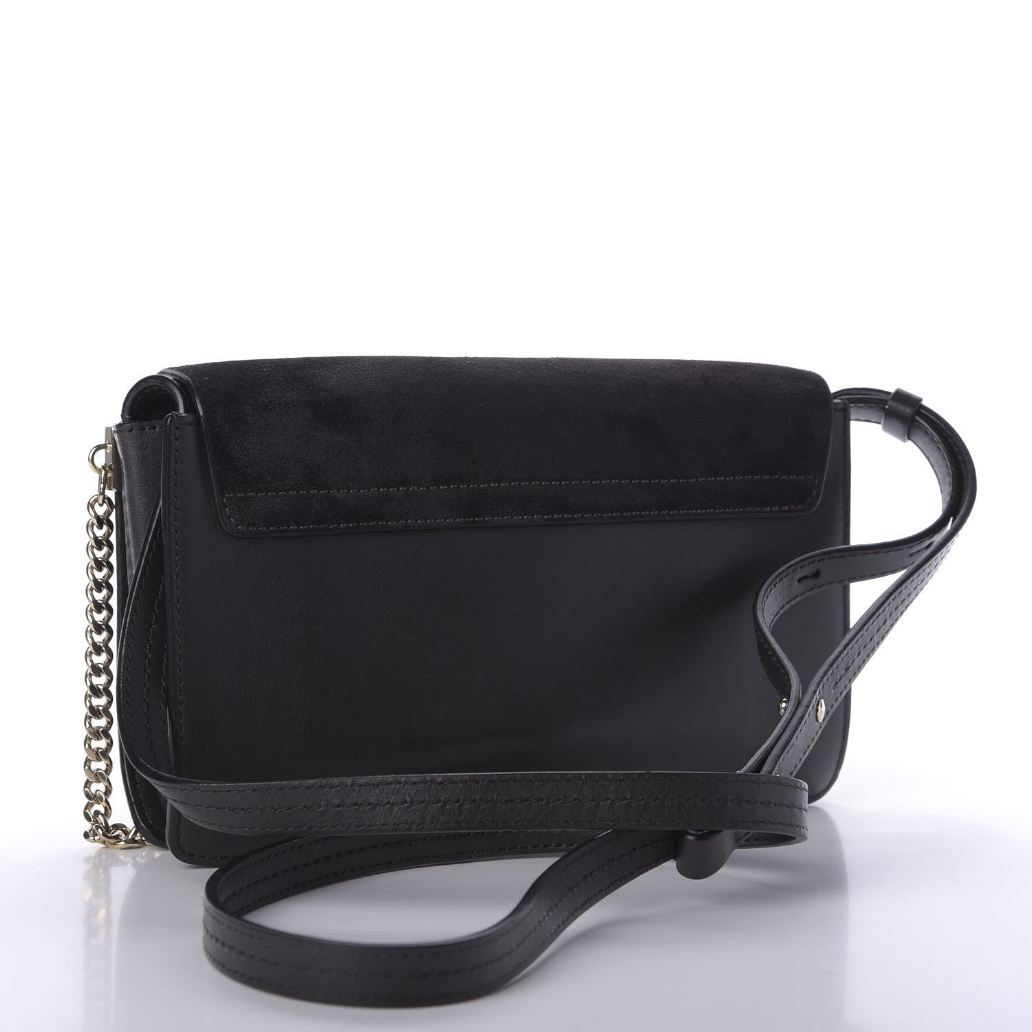 Chloe Suede Calfskin Small Faye Shoulder Bag Carbon Grey 3 of 9