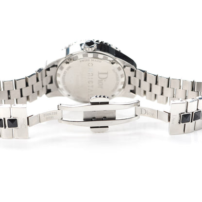 Christian Dior Stainless Steel Diamond Sapphire 33mm Christal Quartz Watch Black 5 of 5