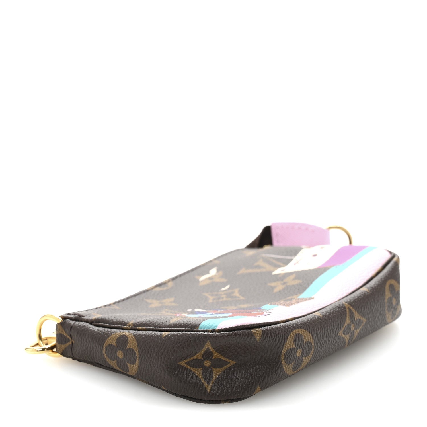 Louis Vuitton Monogram 2016 Christmas Animation Mini Pochette Accessories Rose Ballerine 4 of 9