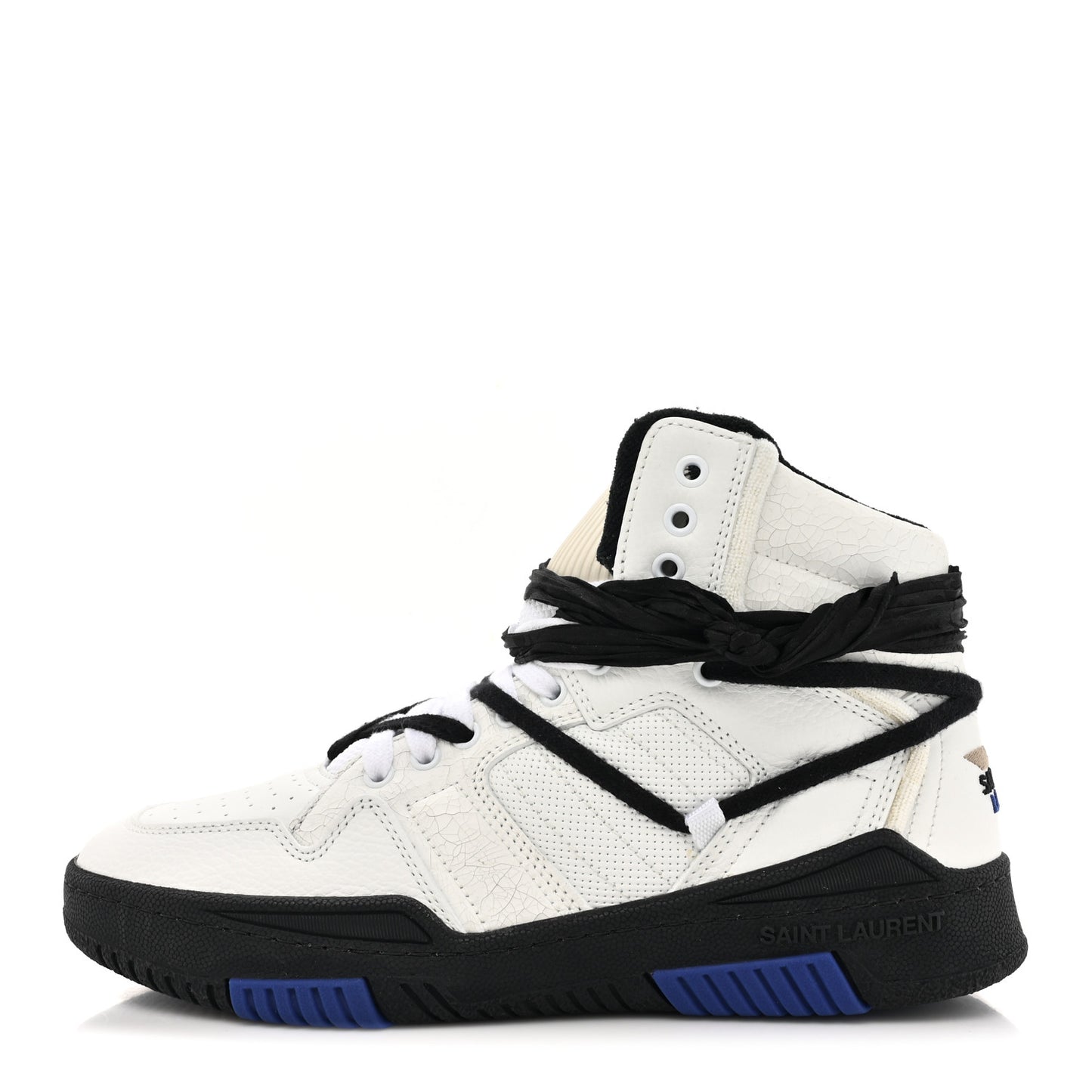Calfskin Smith High Top Sneakers 9 White Black