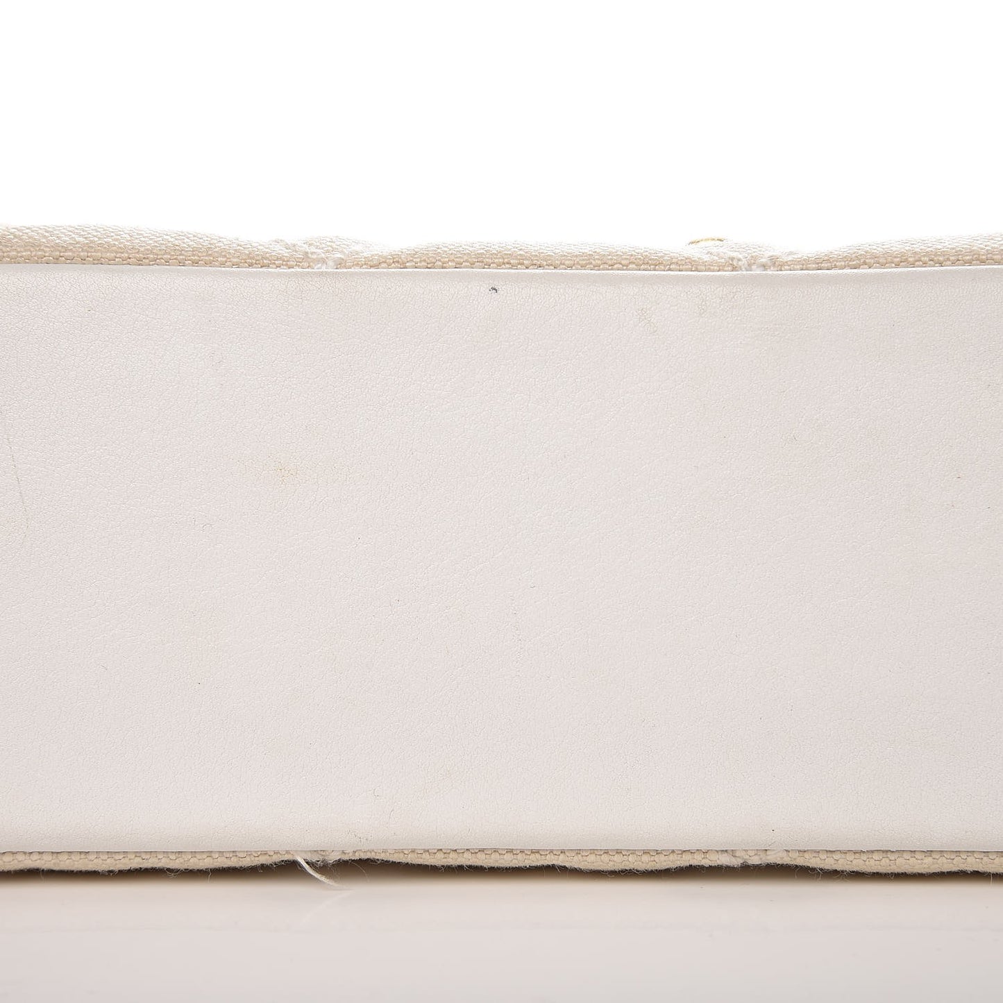 Lambskin Canvas Quilted Top Handle Flap Bag White