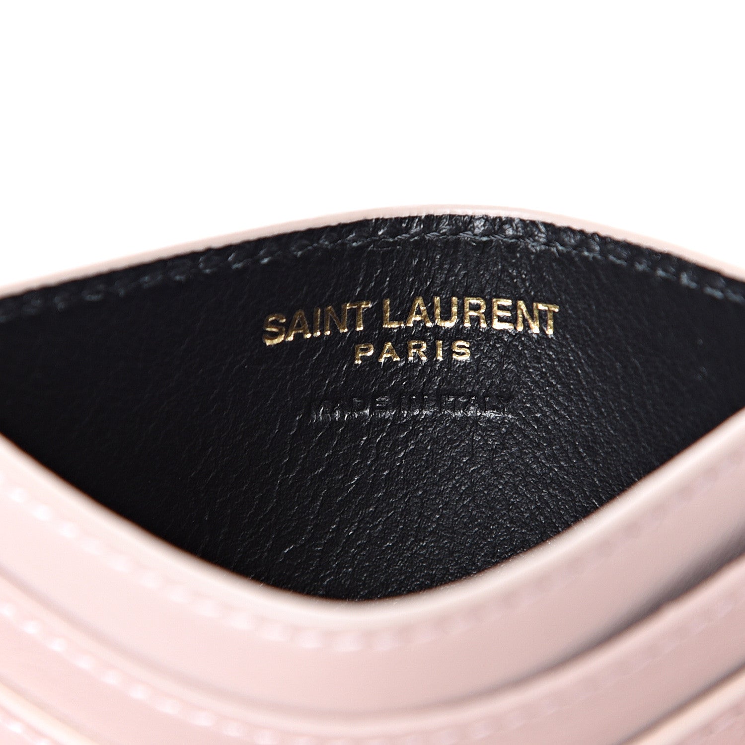 Saint Laurent Calfskin Monogram Credit Card Case Pale Pink 5 of 7