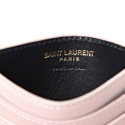 Saint Laurent Calfskin Monogram Credit Card Case Pale Pink 5 of 7