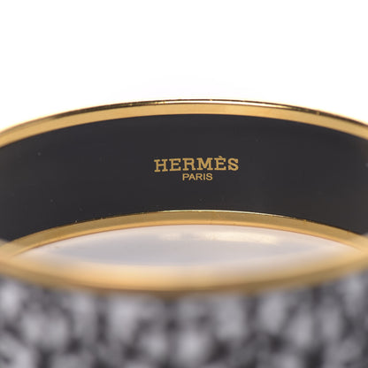 Hermes Enamel Printed Wide Balcons du Guadalquivir Bracelet 65 Black 5 of 6