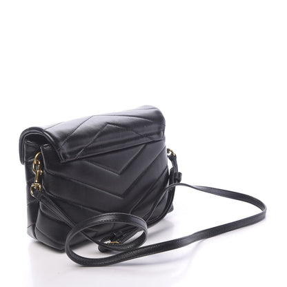 Saint Laurent Calfskin Y Quilted Monogram Toy Loulou Crossbody Bag Black 3 of 10