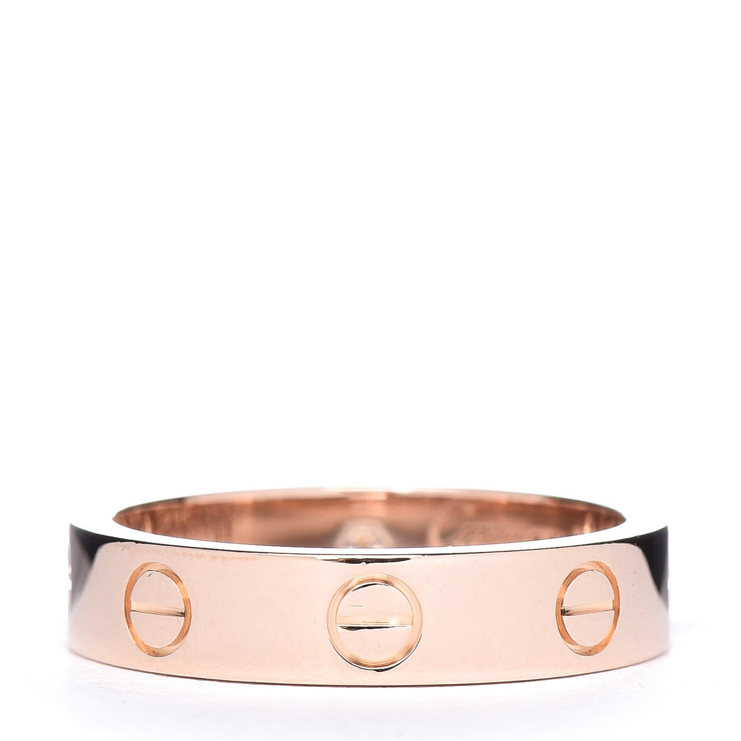 18K Pink Gold Diamond 4mm LOVE Wedding Band Ring 49 4.75