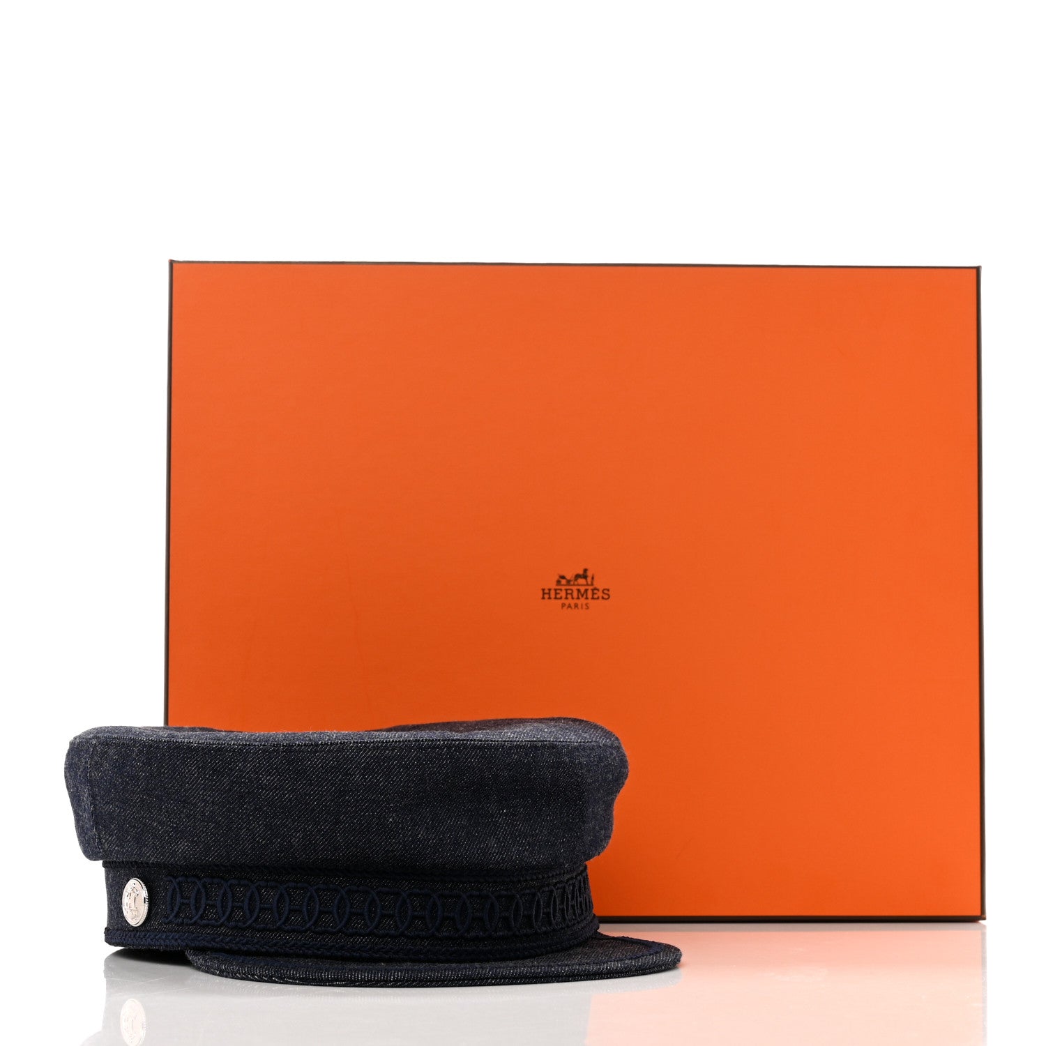 Hermes Denim Cabourg Cap 57 Indigo 9 of 9