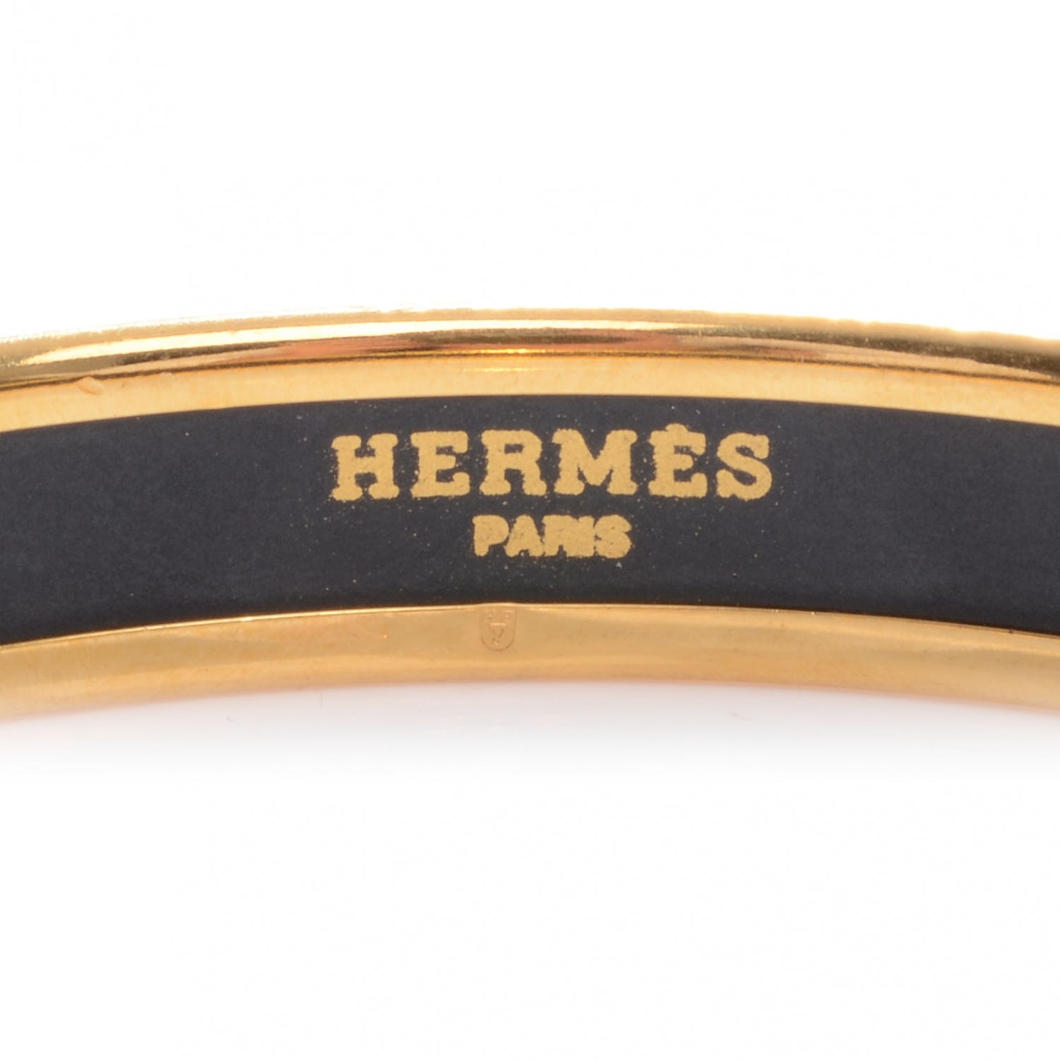 Hermes Enamel Narrow Caleche Bracelet Navy 65 3 of 4