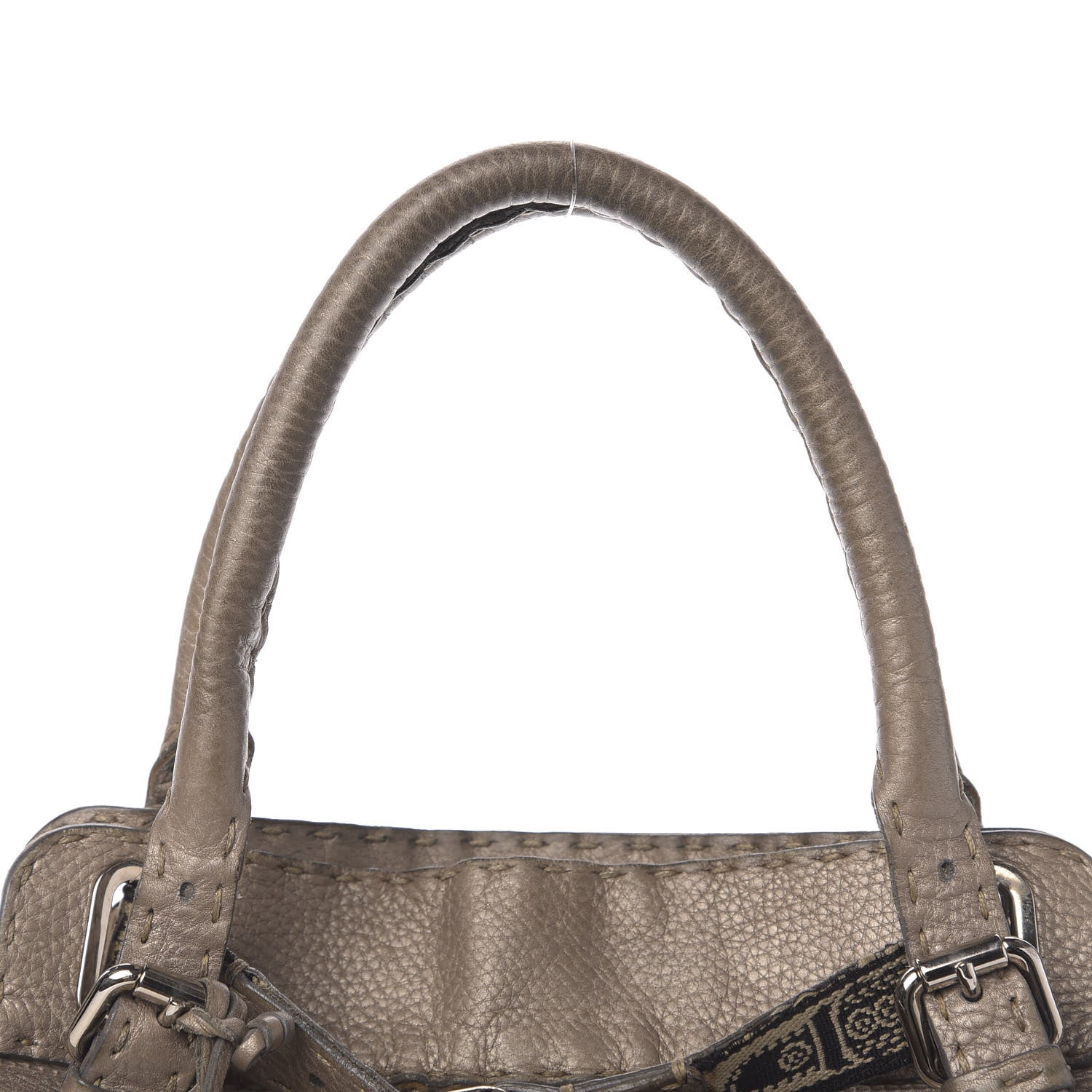 Fendi Cuoio Romano Selleria Small Villa Borghese Tote Peltro 14 of 19