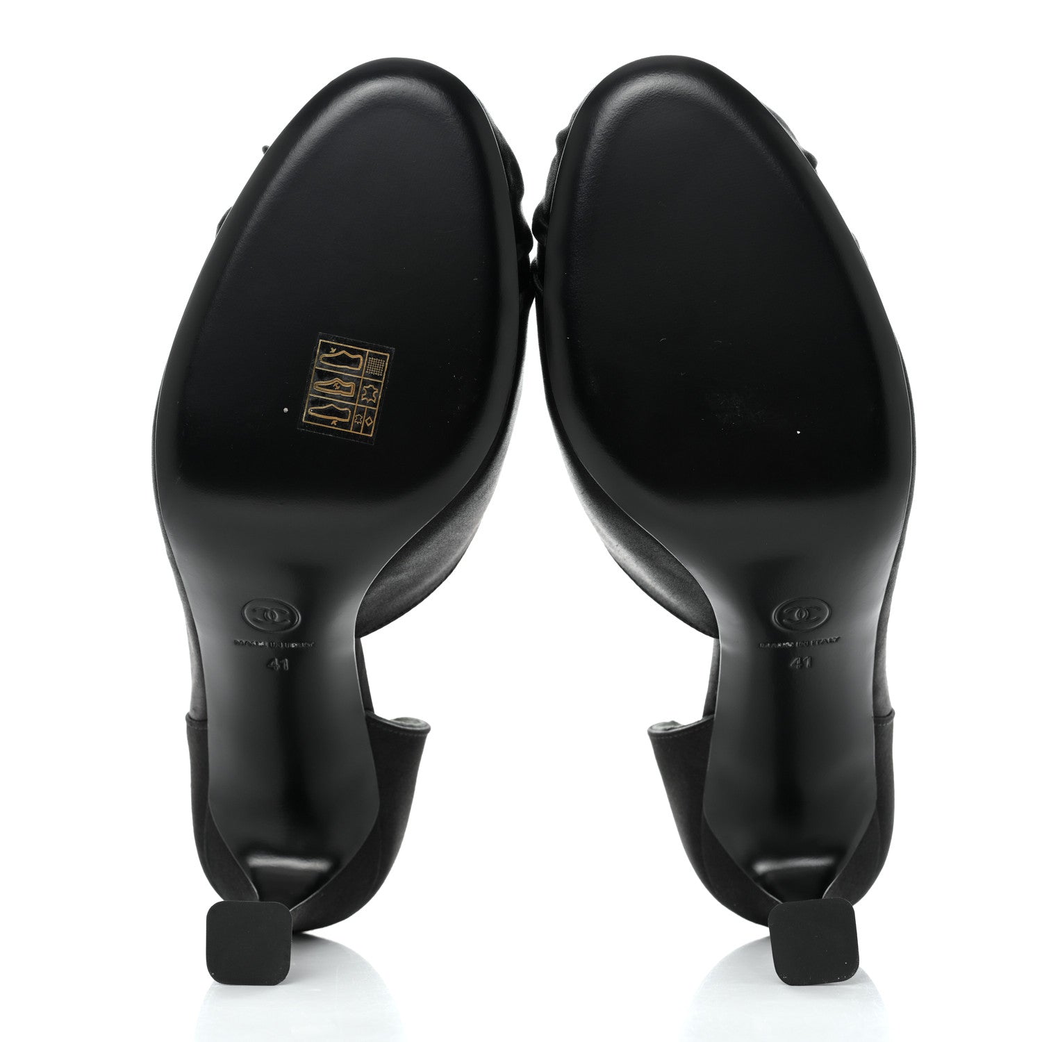 Chanel Satin Strass CC Pumps 41 Black 5 of 8