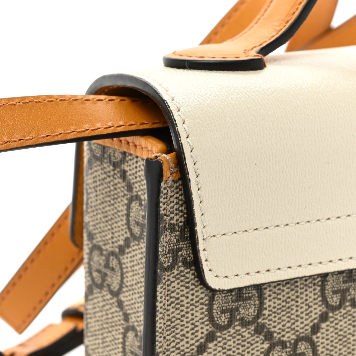 Gucci GG Supreme Monogram New Sakai Calfskin Mini Padlock Top Handle Shoulder Bag Beige Ebony Mystic White Sun Oil 17 of 18