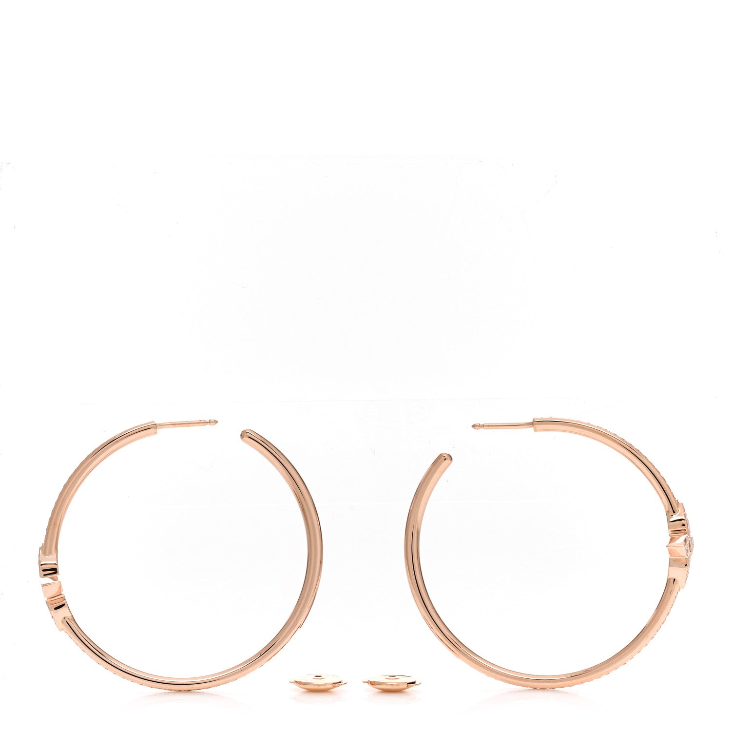 Louis Vuitton 18K Pink Gold Diamond Idylle Blossom Pave Hoop Earrings 3 of 5