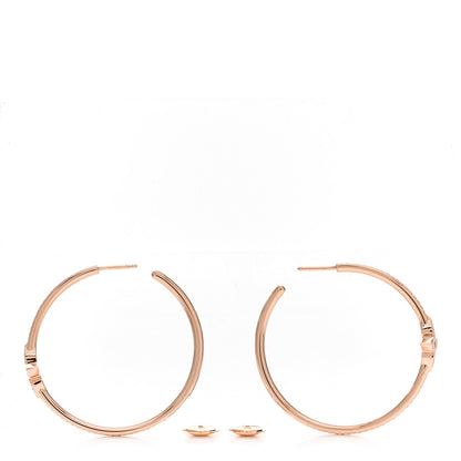 Louis Vuitton 18K Pink Gold Diamond Idylle Blossom Pave Hoop Earrings 3 of 5