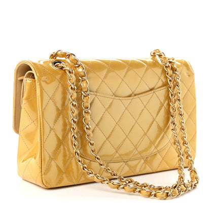 Chanel Metallic Patent Quilted Medium Double Flap Gold 3 of 10