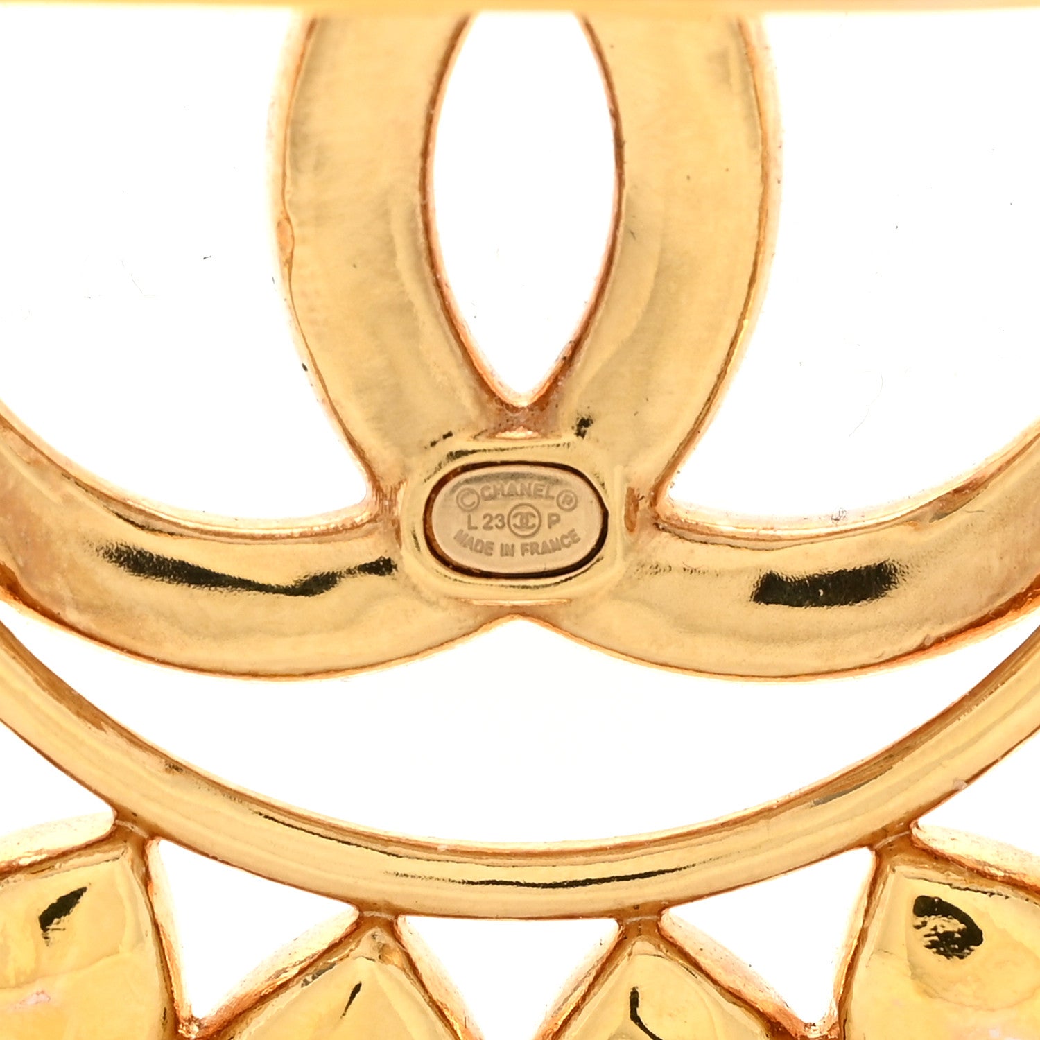 Chanel Metal CC Heart Brooch Gold 3 of 4