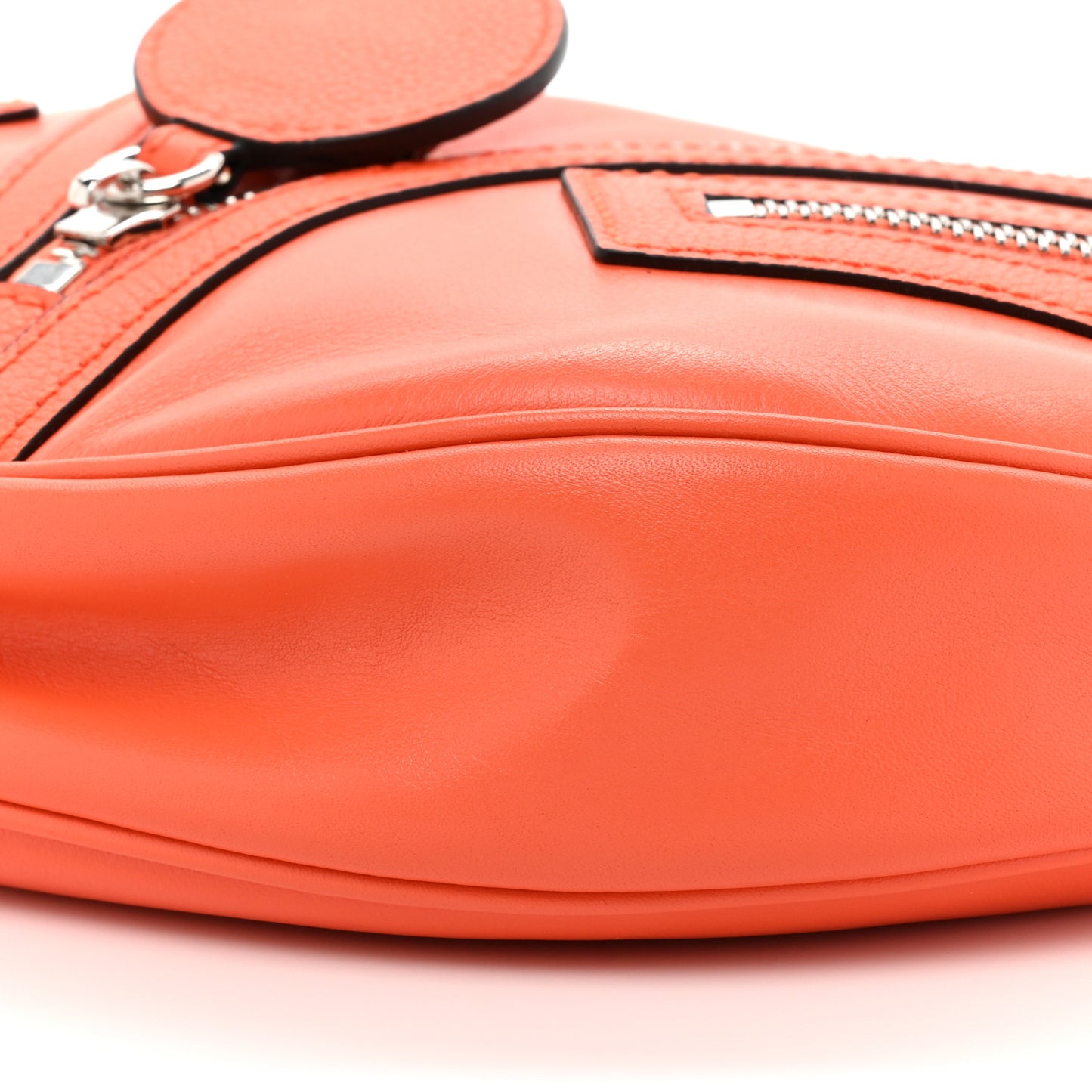 Calfskin Small Repeat Zip Hobo Orange
